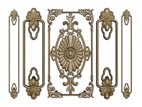  法式线条 欧式线条  PU线条 雕花线条su模型 