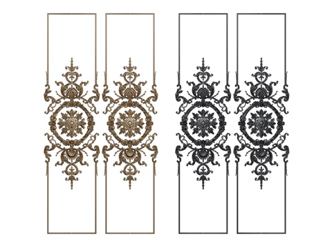  法式线条 欧式线条  PU线条 雕花线条su模型 