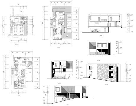  別墅 自建房施工圖cad施工圖 