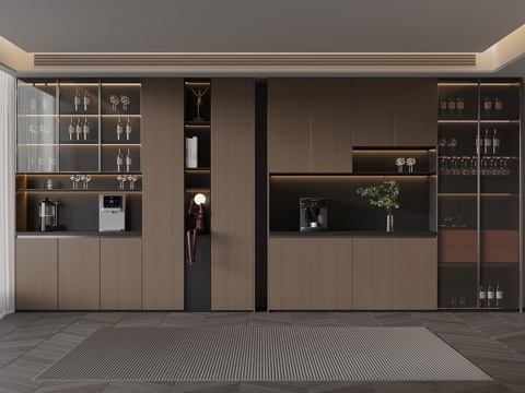  現(xiàn)代酒柜3d模型 
