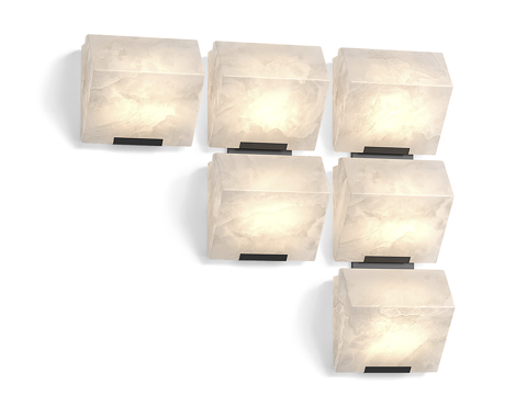  現(xiàn)代透光石壁燈3d模型 