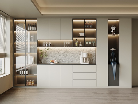  現(xiàn)代意式酒柜 餐邊柜3d模型 