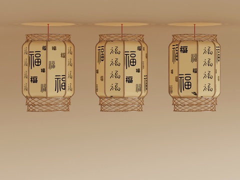  吊燈 新中式吊燈3d模型 