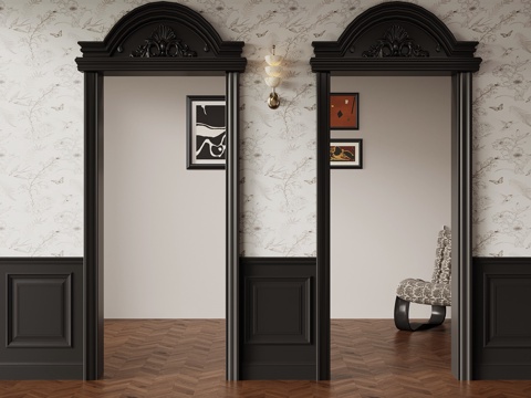  门套 法式门套 垭口 线条su模型 