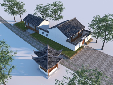  中式民居 古建民房3d模型 