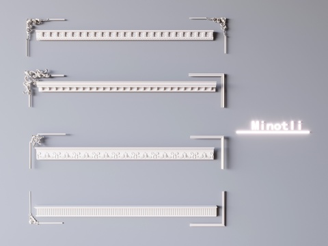  法式石膏装饰线条 法式踢脚线顶角线 雕花角花su模型 