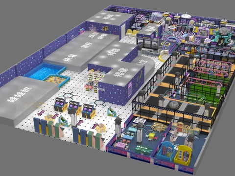  儿童乐园淘气堡3d模型 