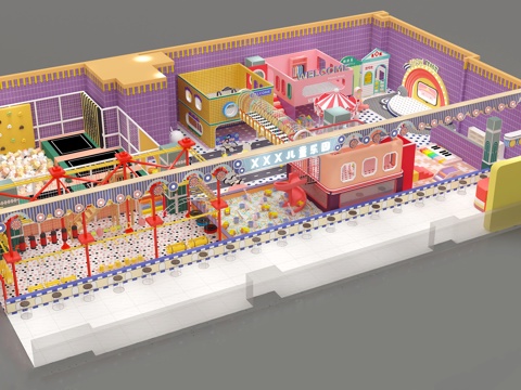  儿童乐园淘气堡3d模型 