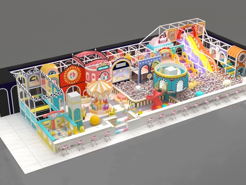  儿童乐园淘气堡3d模型 
