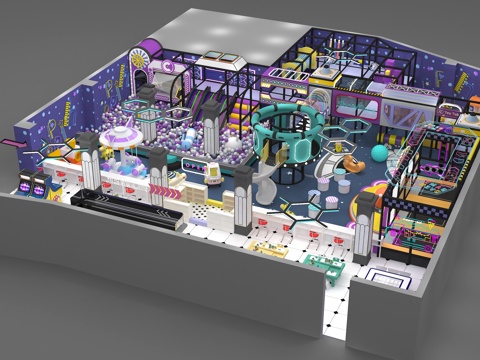  儿童乐园淘气堡3d模型 