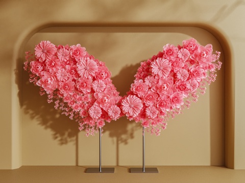  花艺装置 美陈 艺术装置 橱窗3d模型 