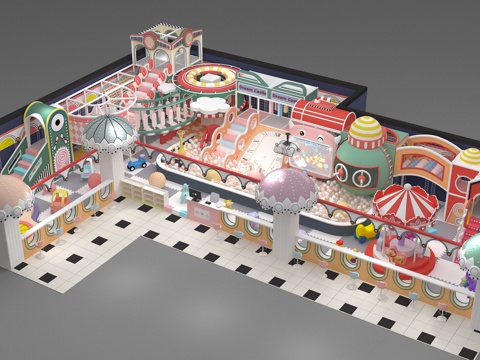  儿童乐园淘气堡3d模型 