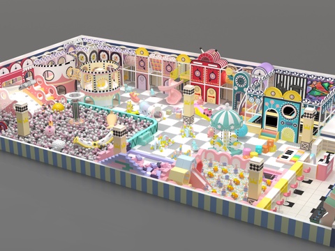  儿童乐园淘气堡3d模型 