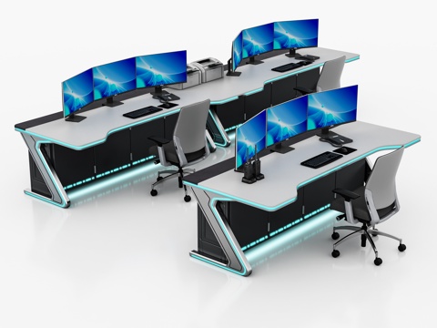  现代控制台办公桌3d模型 