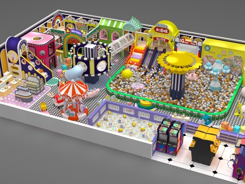  儿童乐园淘气堡3d模型 