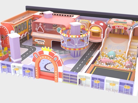  儿童乐园淘气堡3d模型 