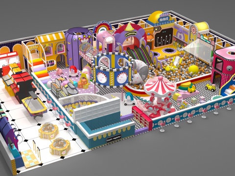  儿童乐园淘气堡3d模型 