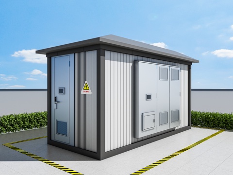  北欧箱变 配电房 配电柜3d模型 