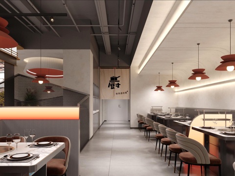  火鍋店3d模型 