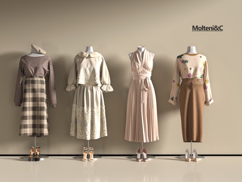  现代女装模特3d模型 