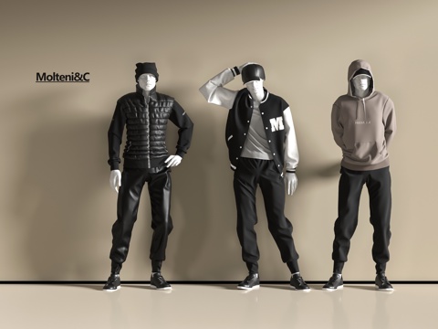  现代男装模特3d模型 