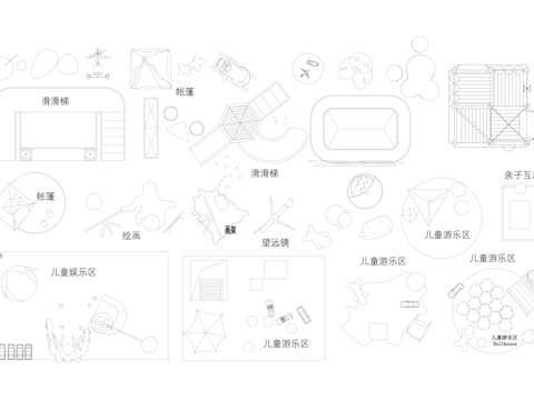  兒童娛樂區(qū)平面圖塊cad施工圖 