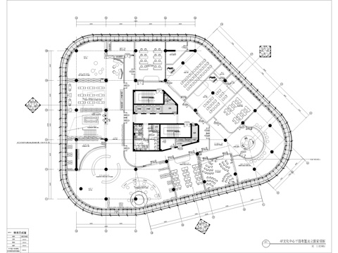  圖書館文化中心施工圖cad施工圖 