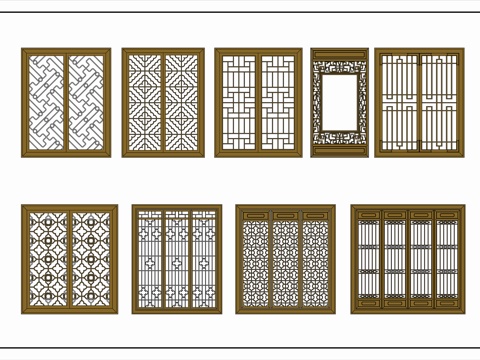  中式屏風(fēng)隔斷CAD圖塊cad施工圖 