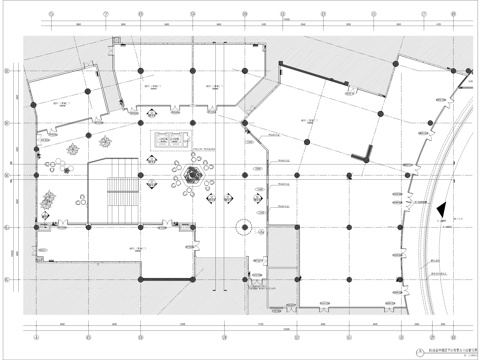  地下室商業(yè)中庭平面施工圖cad施工圖 