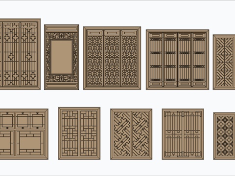  中式屏風(fēng)CAD圖庫(kù)cad施工圖 