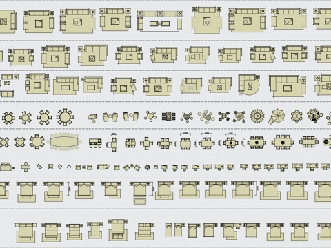  多種家具CAD圖塊cad施工圖 