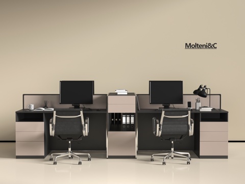  现代办公桌椅3d模型 