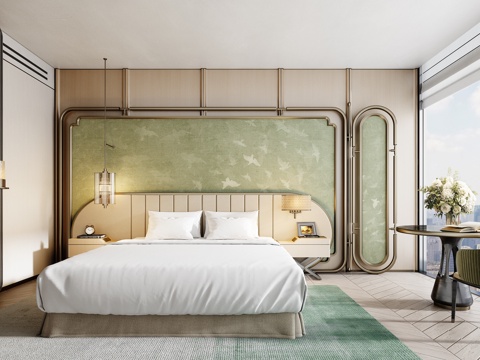  CCD现代奢华酒店客房 大床房3d模型 