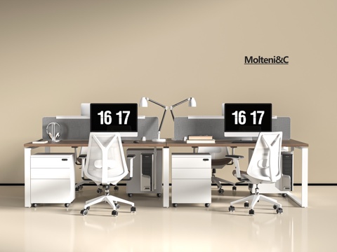  现代办公桌椅3d模型 