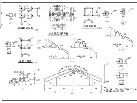  方亭施工圖cad施工圖 