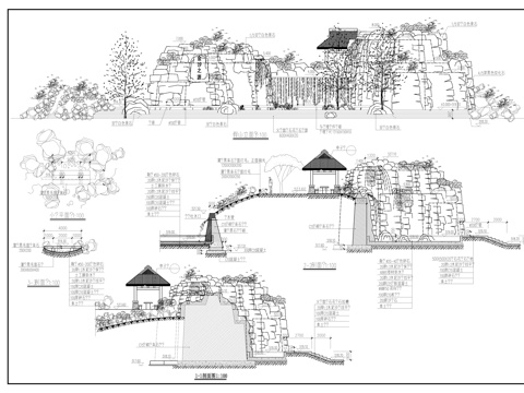 廣場廊亭施工圖cad施工圖 