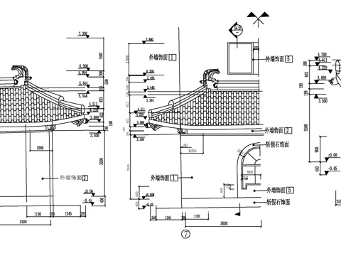  古建檐口大樣cad施工圖 