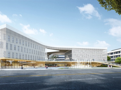  学校图书馆3d模型 