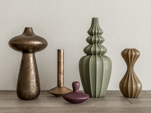 花瓶摆件组合su模型