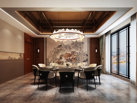  包廂 包間 餐廳包廂 餐飲包間 餐飲包房3d模型 