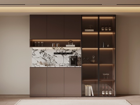  現(xiàn)代意式酒柜 餐邊柜3d模型 