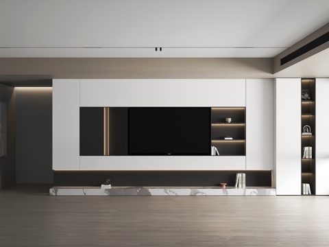  現(xiàn)代電視背景墻 現(xiàn)代客廳 電視墻3d模型 