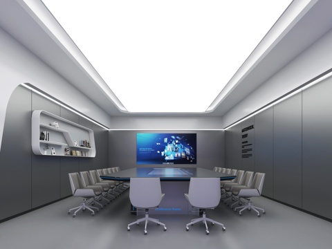  現(xiàn)代辦公會(huì)議室3d模型 