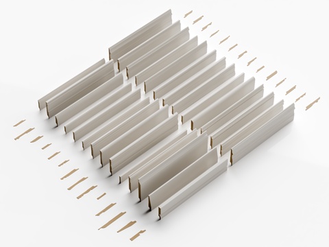 简欧踢脚线 石膏线条 线脚 线条su模型