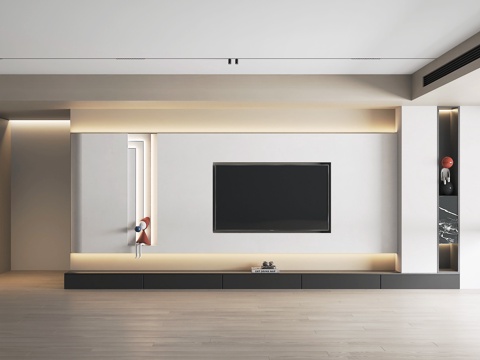  現(xiàn)代電視背景墻 現(xiàn)代客廳 電視墻3d模型 