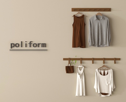  墙壁挂钩 衣帽挂钩su模型 