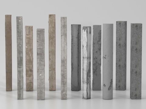  柱子 水泥柱子 混凝土柱子su模型 