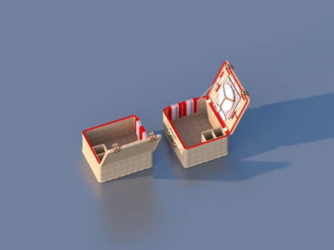  箱子 收纳箱su模型 