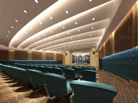  现代风格电影院 演播厅 会议厅 报告厅su模型 