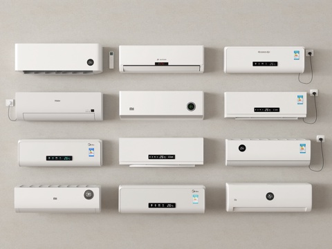  现代空调 壁挂式空调3d模型 